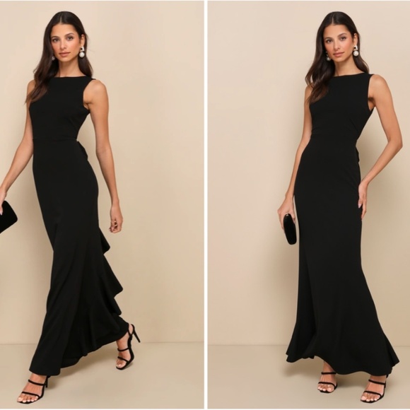Lulu's Elegant Black Evening Gown - Picture 3 of 4